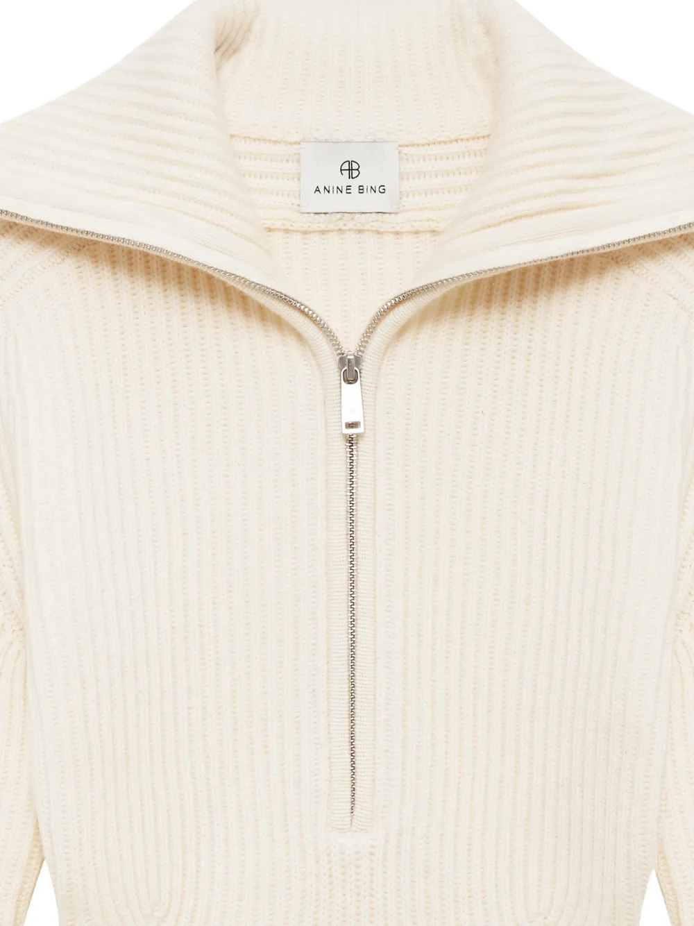 ANINE BING June trui met truckerkraag Beige