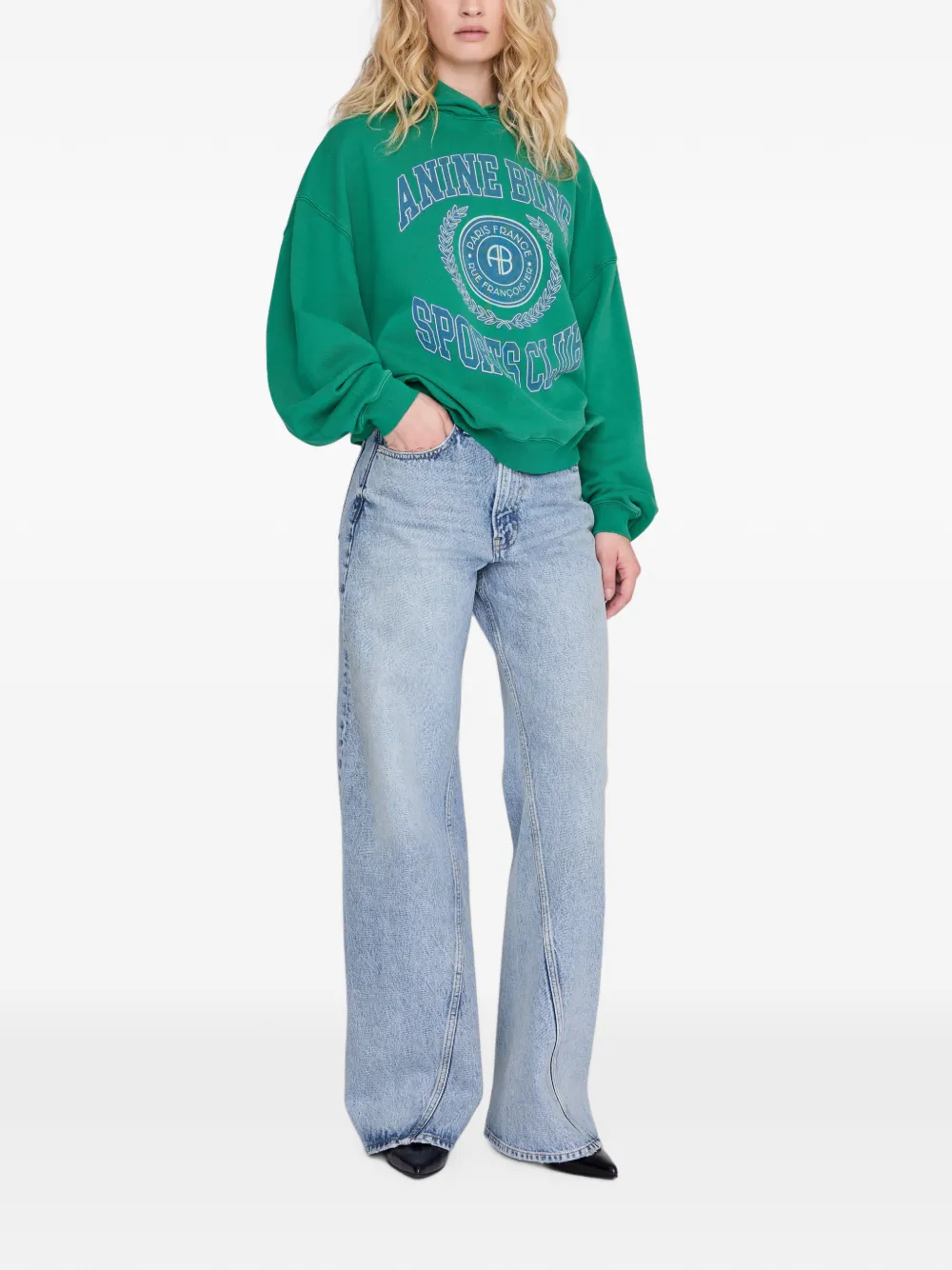 ANINE BING Harvey collegiale sweater Groen