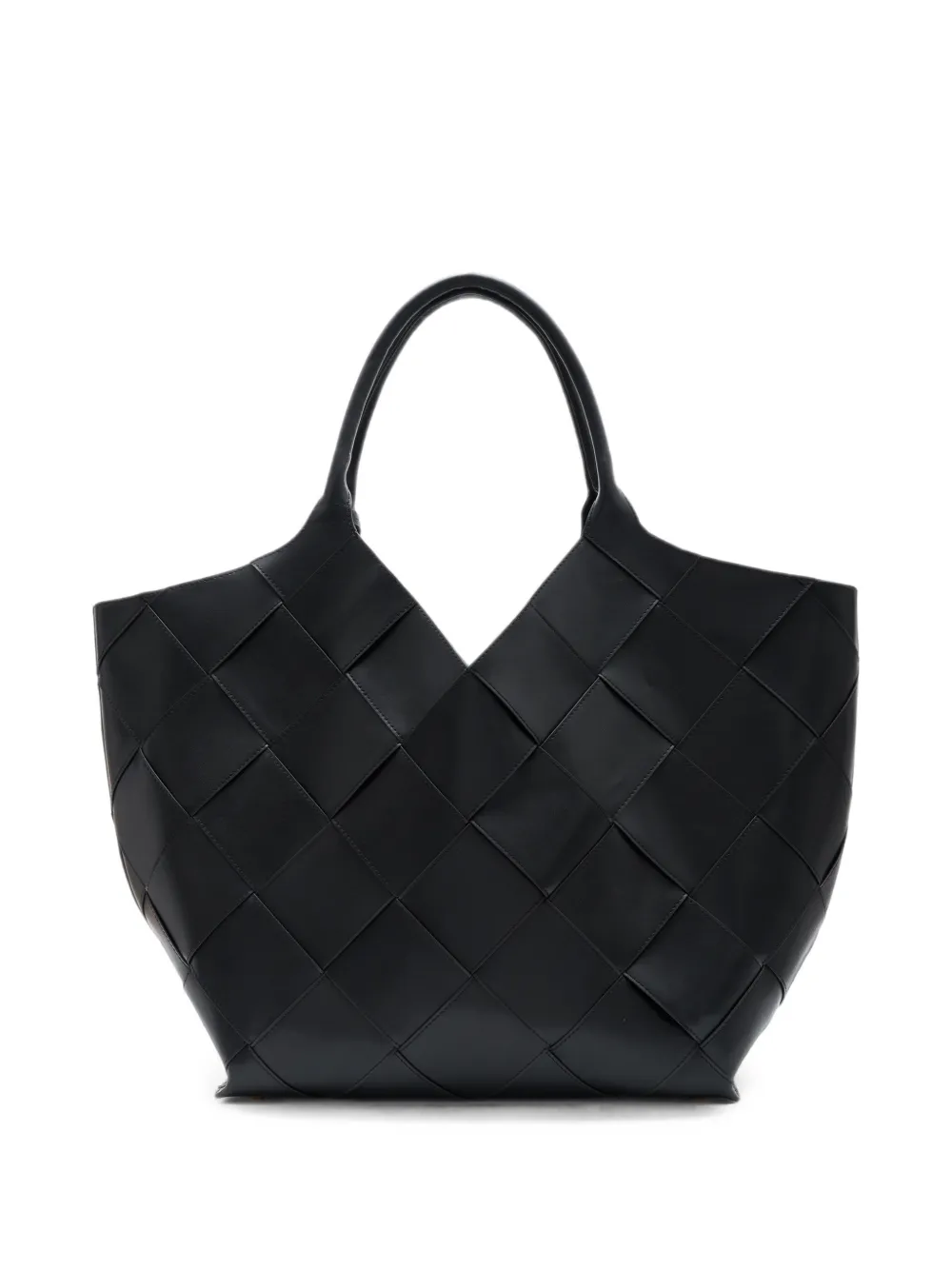 ANINE BING Lili gevlochten leren shopper Zwart