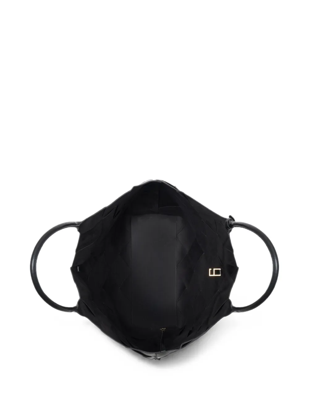 ANINE BING Lili gevlochten leren shopper Zwart