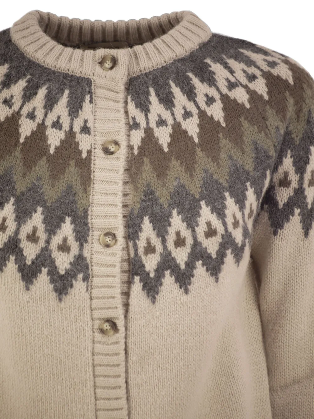 Weekend Max Mara Targa vest met jacquard Beige