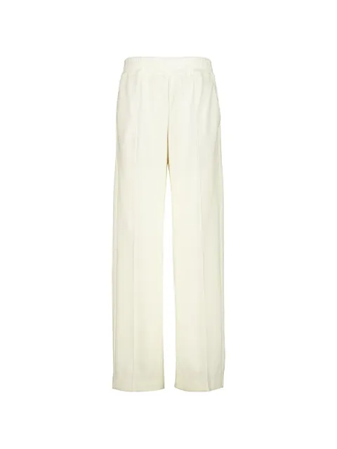 120% Lino pantalones rectos con cinturilla elástica