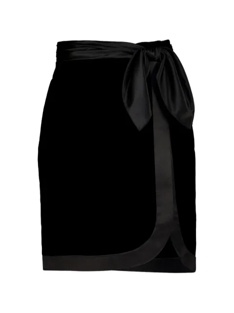 Saint Laurent falda cruzada de terciopelo con lazo