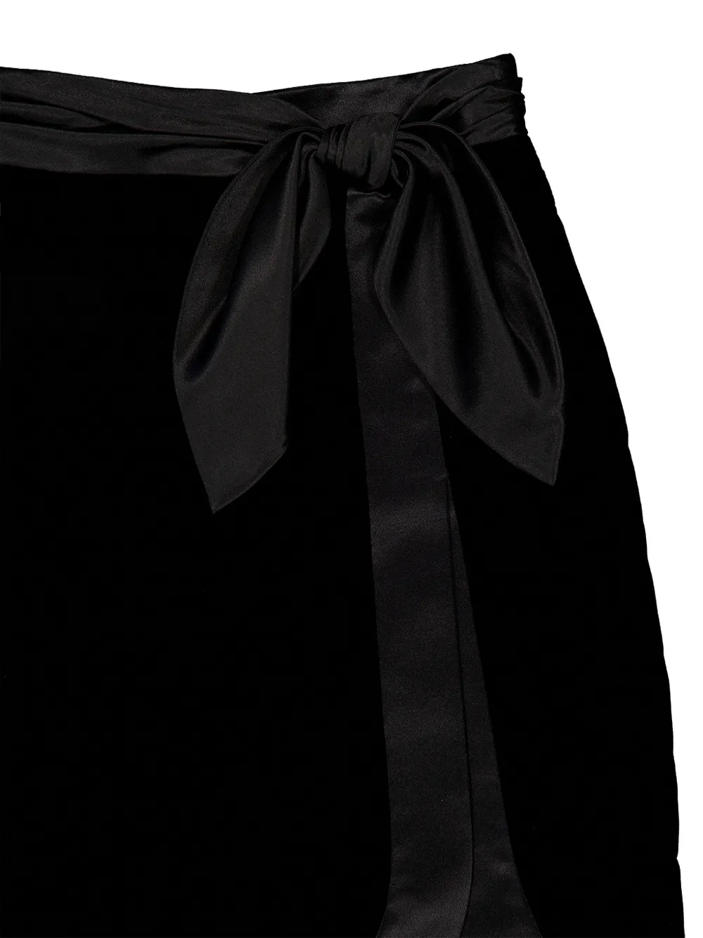 Saint Laurent wrap velvet bow-detail skirt Zwart