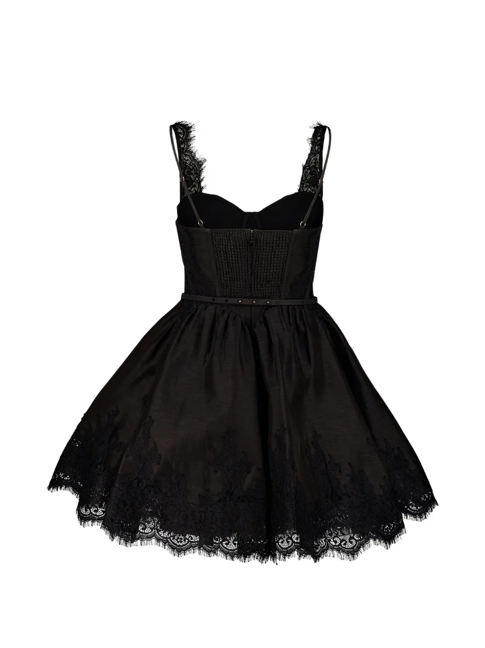ZIMMERMANN Valiant mini-jurk met kanten afwerking Zwart