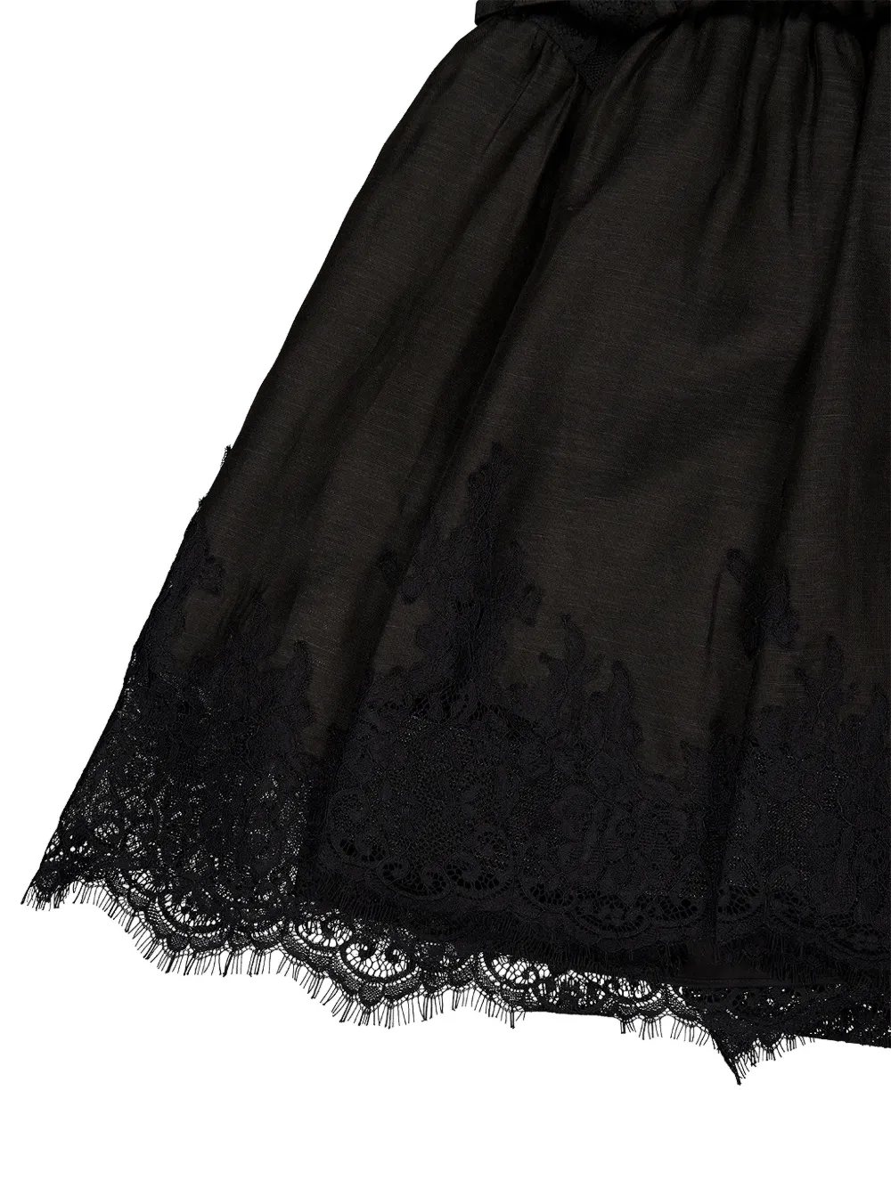 ZIMMERMANN Valiant mini-jurk met kanten afwerking Zwart