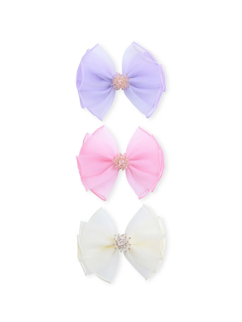 Mimi Tutu bead-embellished bow-shaped hair clips (set of three) - Purple
