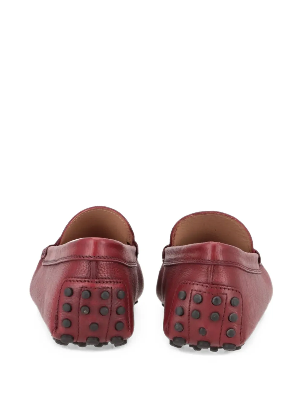 Tod's pebbled leather loafers Rood