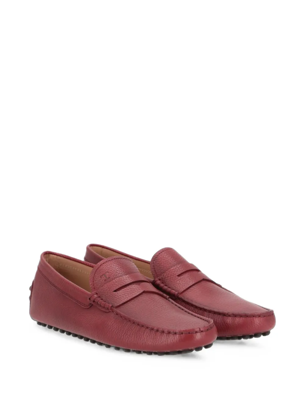 Tod's pebbled leather loafers Rood