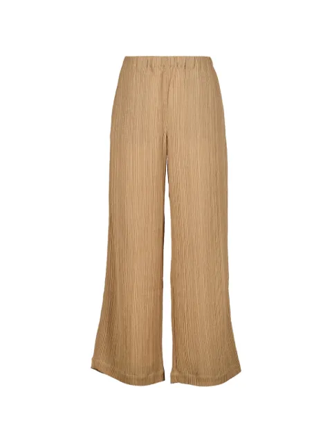 120% Lino pantalones palazzo plisado