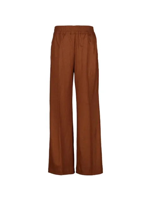 120% Lino pantalones palazzo con cinturilla elástica