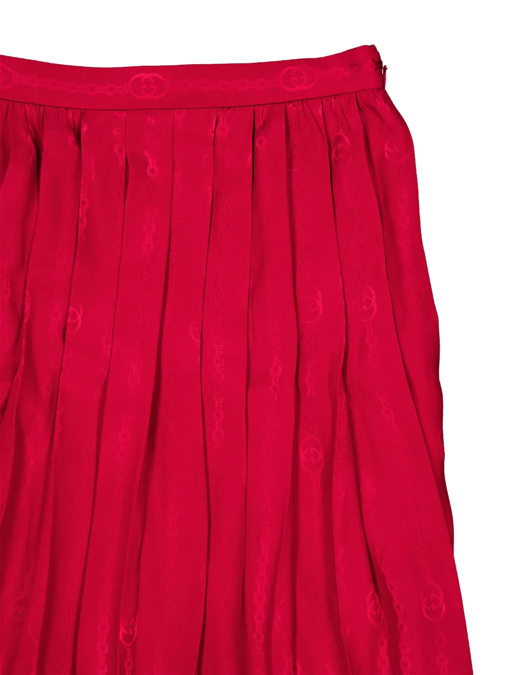 Gucci Interlocking G zijden midi-plooirok Rood