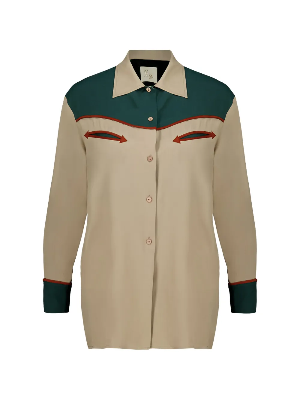 PAULA piping-detail cowboy shirt - Grau