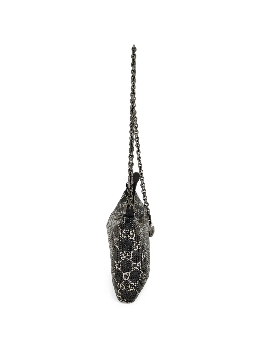 Gucci GG-pattern chain shoulder bag Zwart