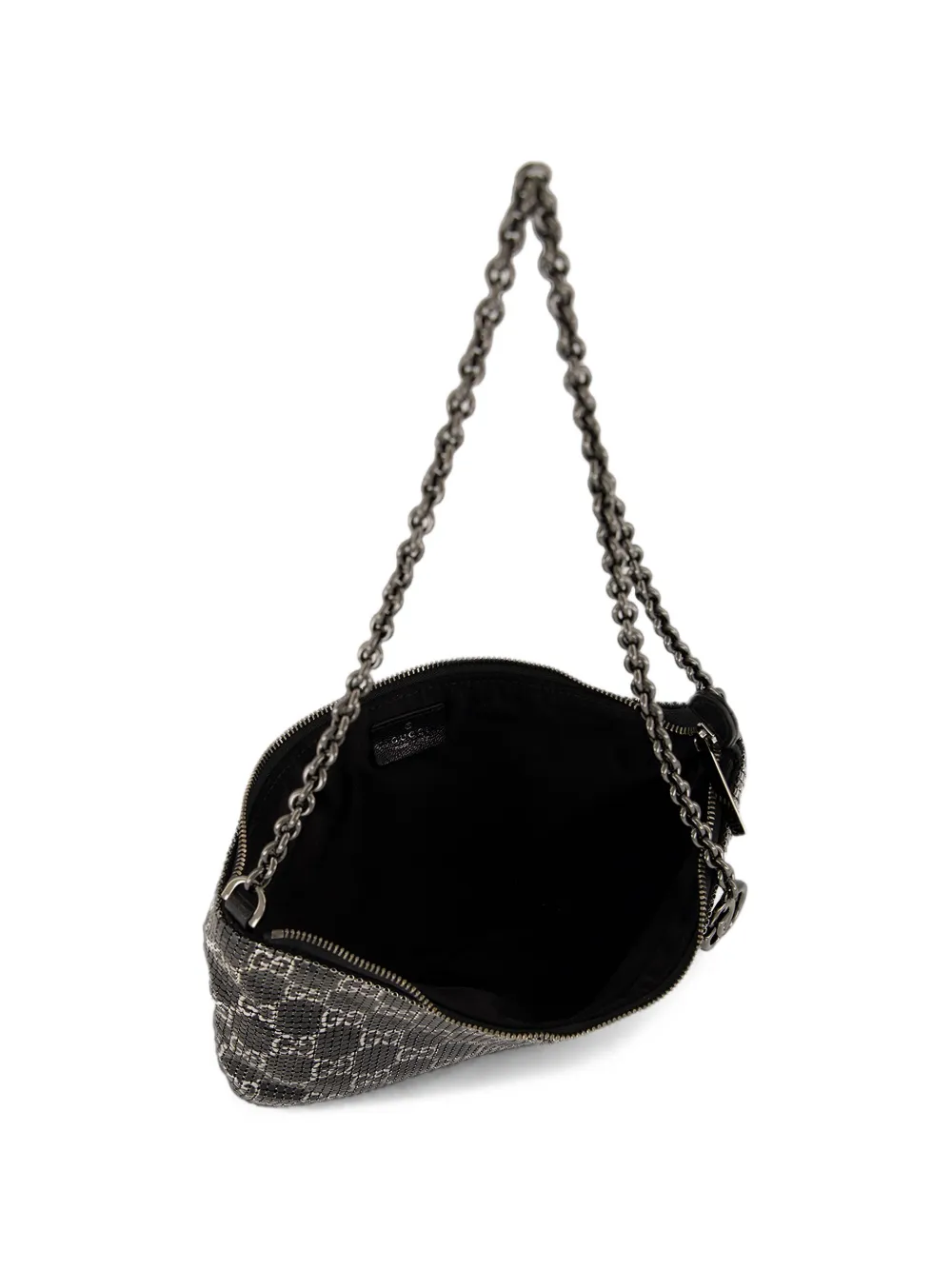 Gucci GG-pattern chain shoulder bag Zwart