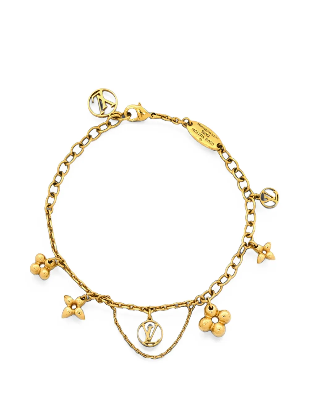 Louis Vuitton Pre-Owned 2021 Gold Plated Monogram Blooming Supple Bracelet costume bracelet
