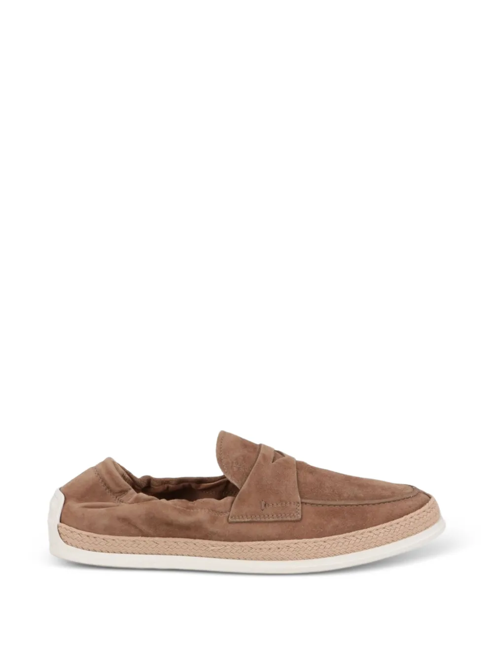 Tod's round-toe suede loafers - Marrone