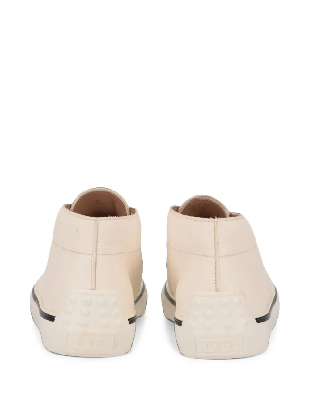 Tod's grained leather boots Beige