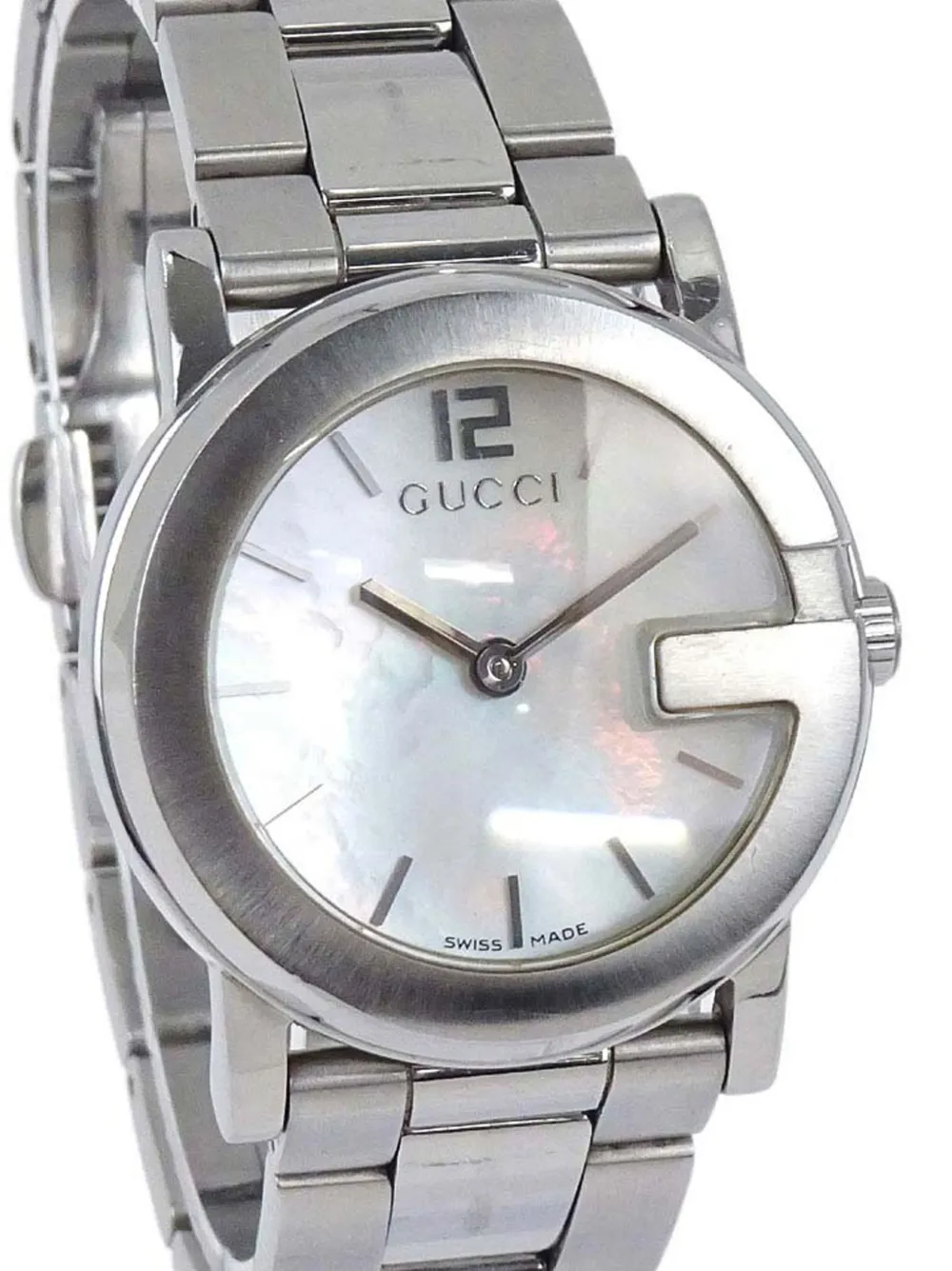 Gucci Pre-owned G-frame 101L 28mm Watch in White, view 2