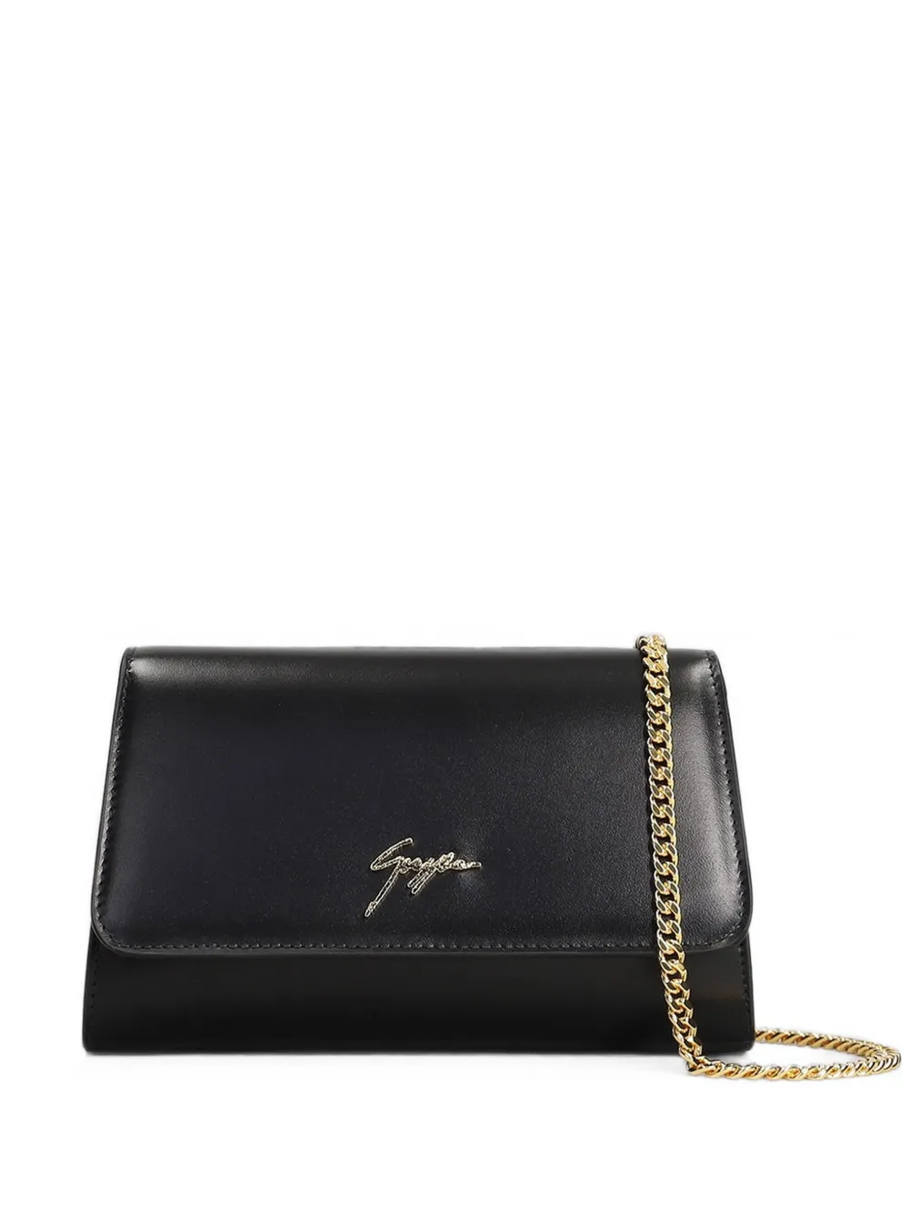 Giuseppe Zanotti logo-plaque chain-strap leather clutch bag - Nero