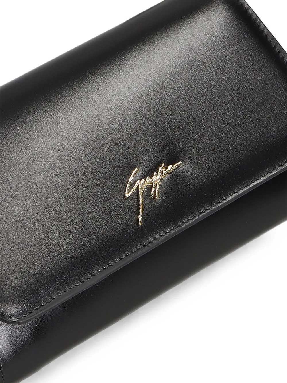 Giuseppe Zanotti Clutch met logo-plakkaat en kettingband Zwart