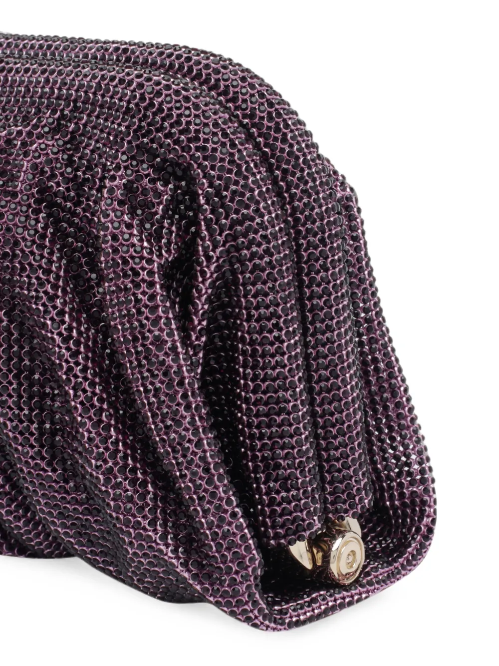 Benedetta Bruzziches La Petite Venus clutch verfraaid met kristallen en ruches Paars