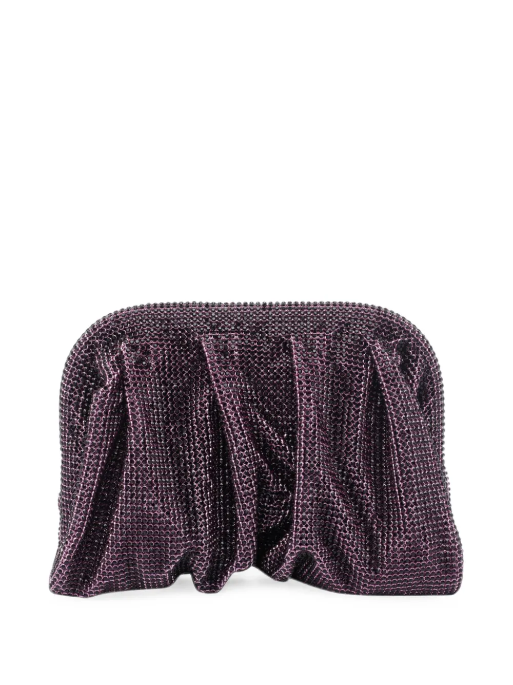 Benedetta Bruzziches La Petite Venus clutch verfraaid met kristallen en ruches Paars