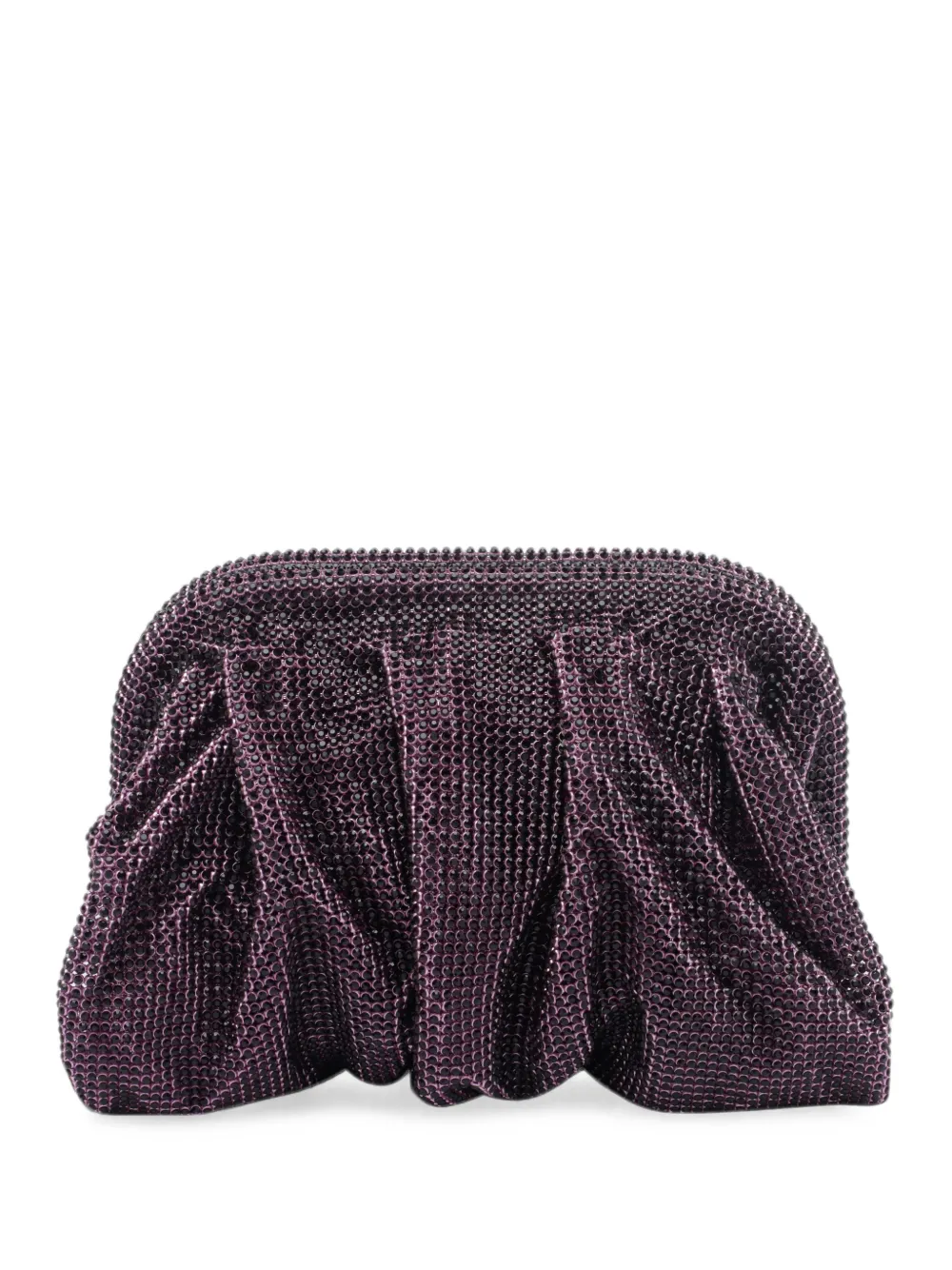 Benedetta Bruzziches la petite Venus crystal-embellished ruched clutch bag - Viola