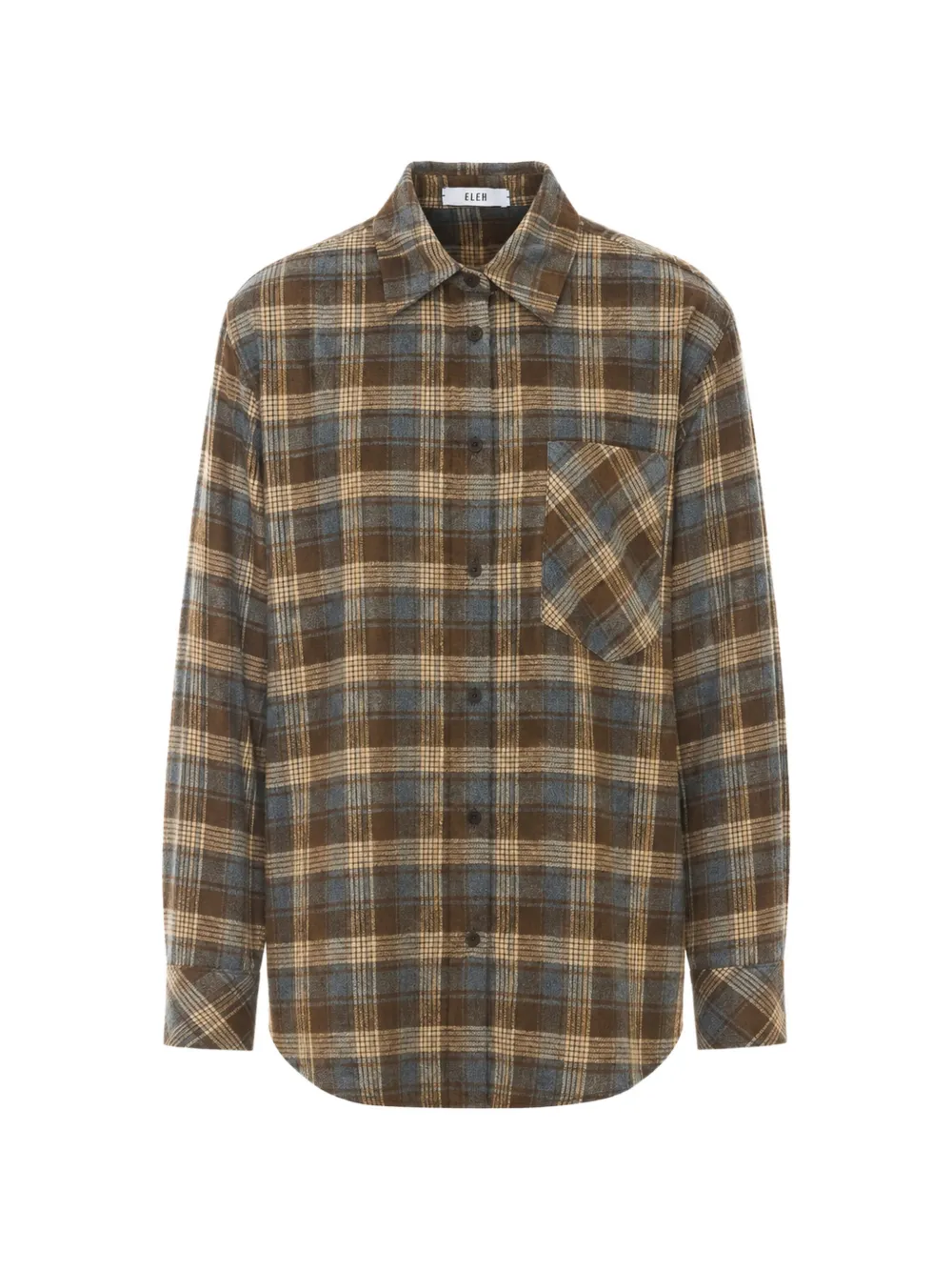 Ele check-pattern button-up shirt - Braun
