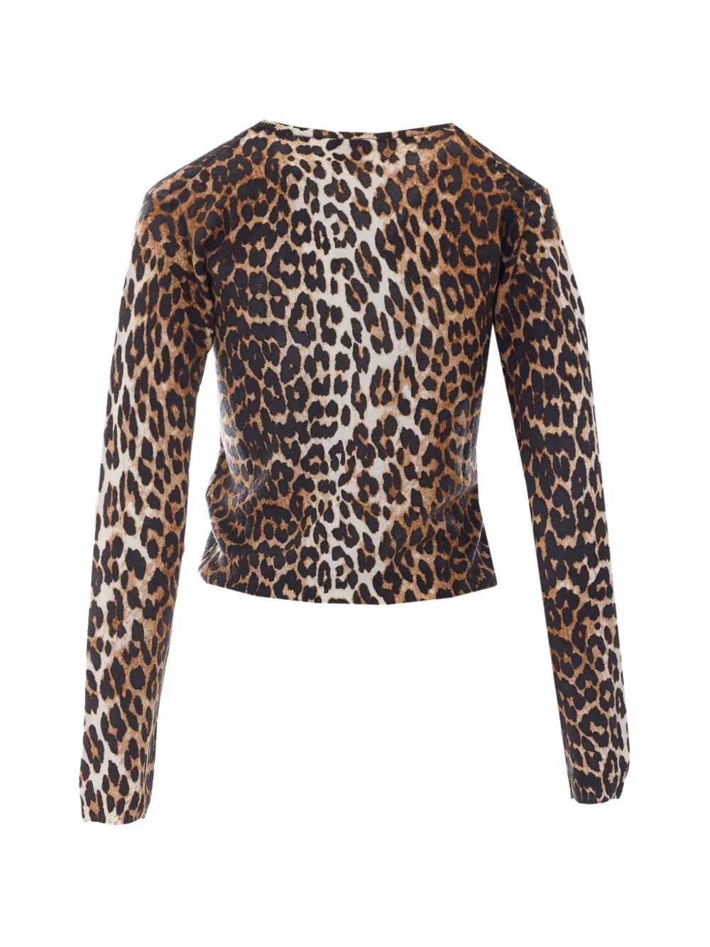 GANNI Vest met luipaard-print en V-hals Beige