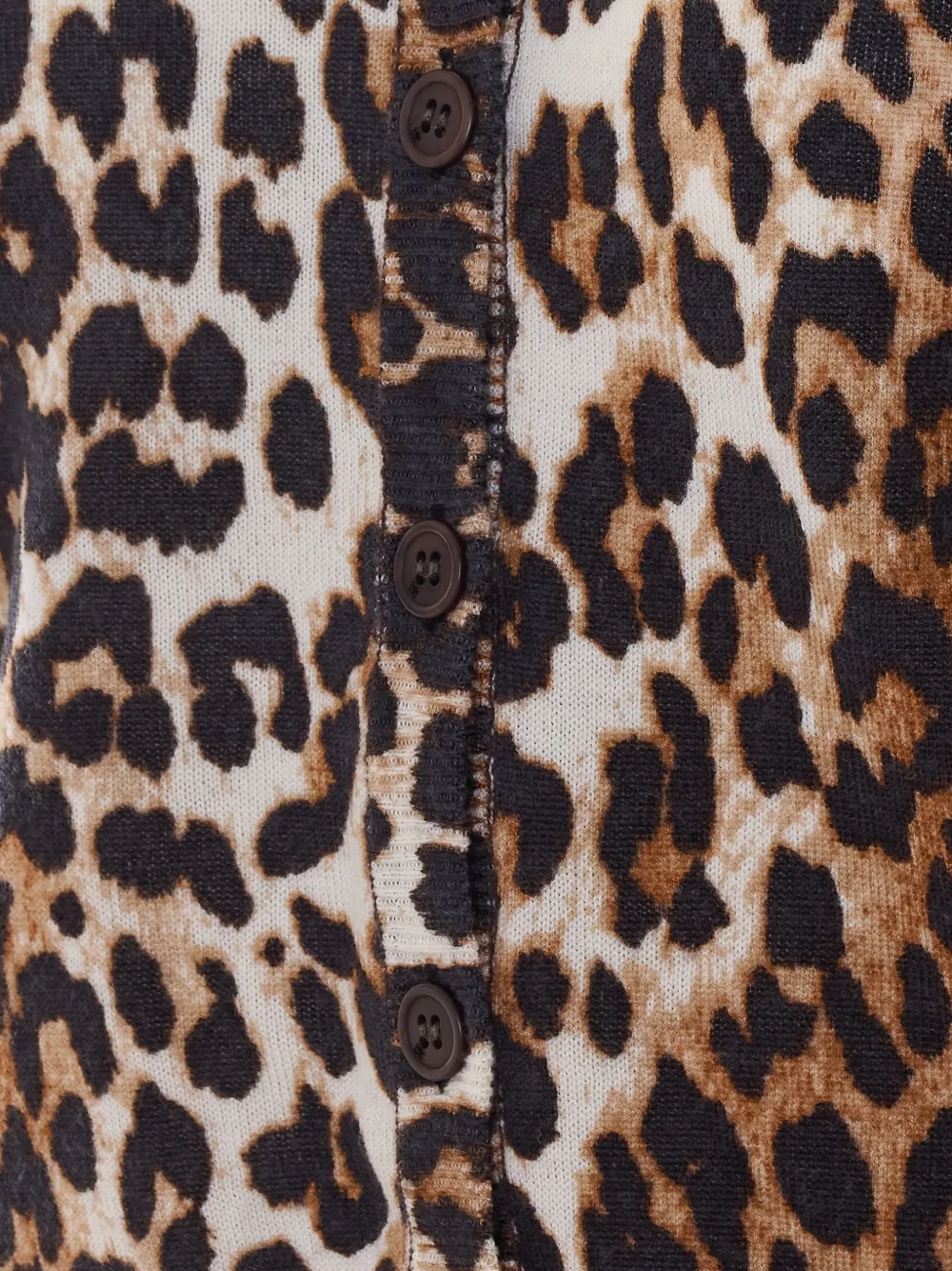 GANNI Vest met luipaard-print en V-hals Beige