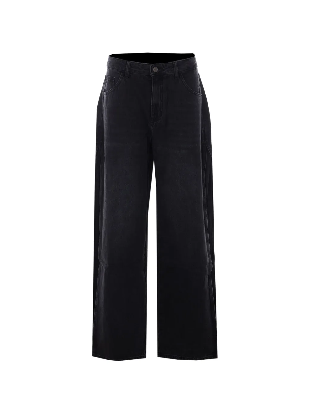 Eleh logo-patch wide-leg jeans - Nero