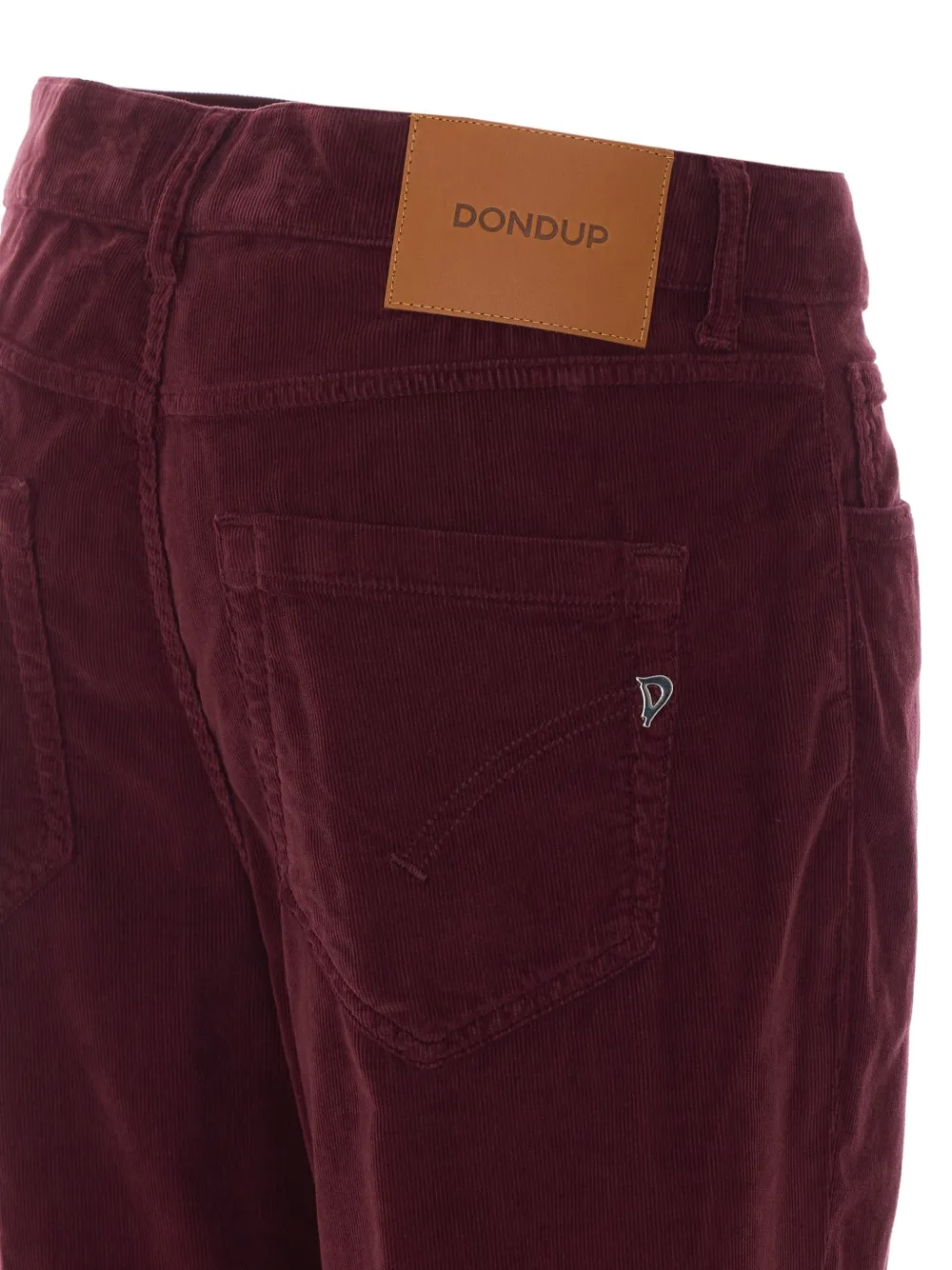 DONDUP Ribfluwelen broek met knopen Rood
