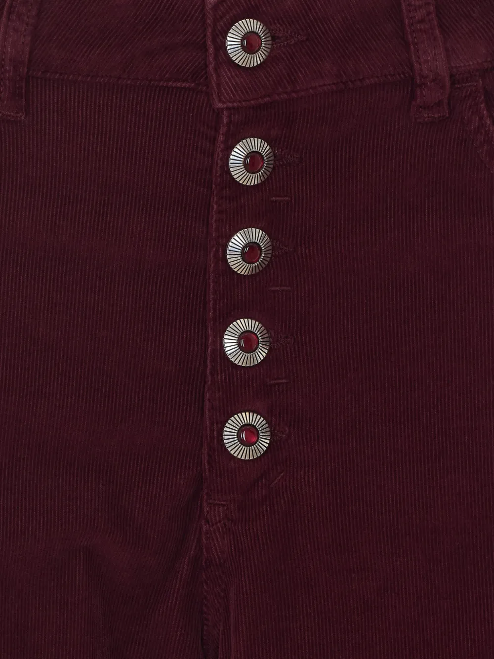 DONDUP Ribfluwelen broek met knopen Rood