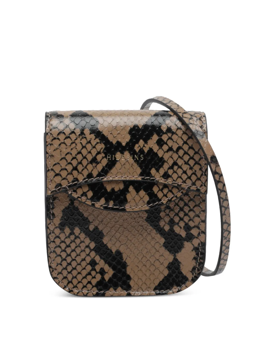 HIDESINS snake-effect shoulder bag - Marrone