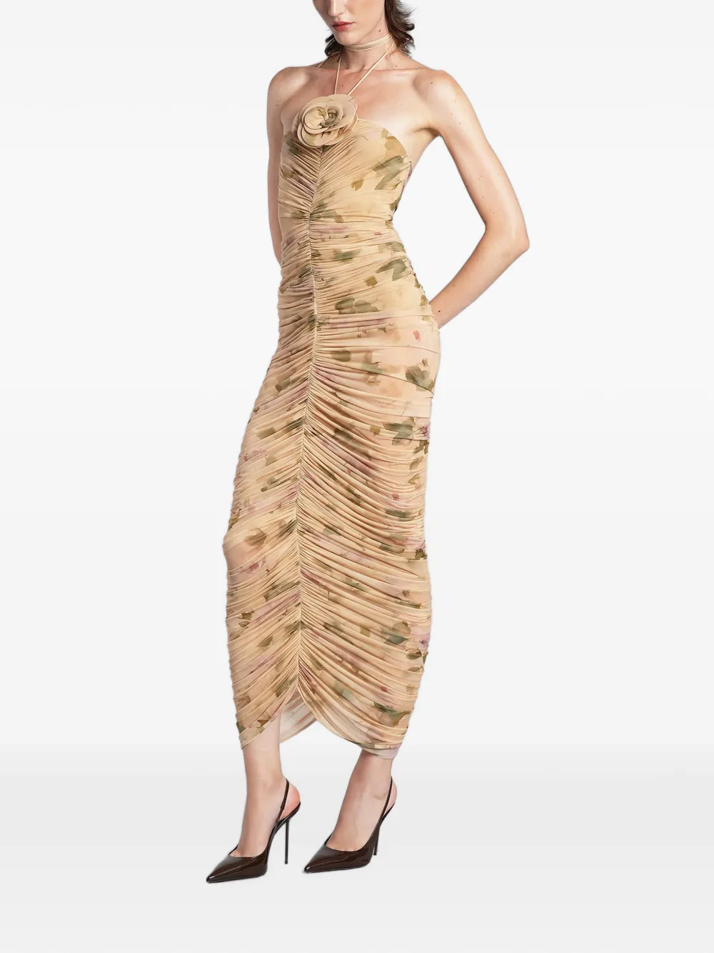 Magda Butrym Midi-jurk met bloemenprint Beige