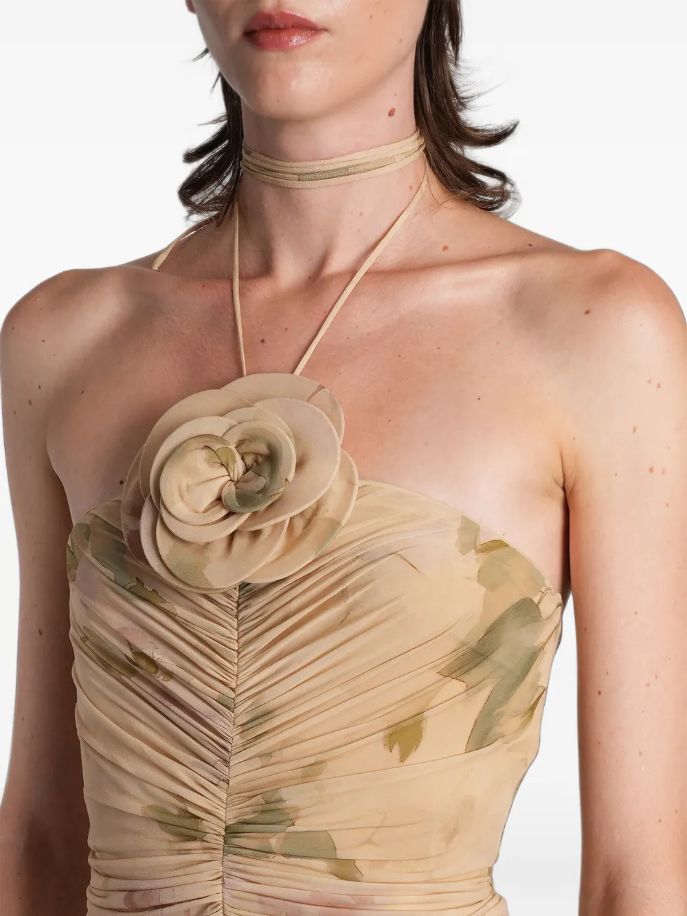 Magda Butrym Midi-jurk met bloemenprint Beige