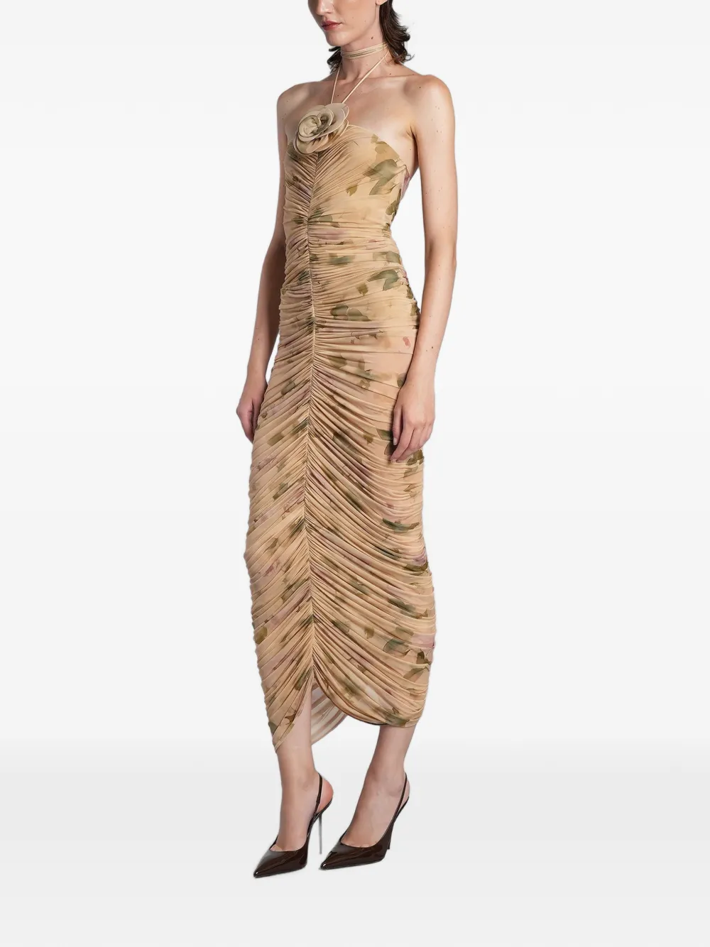 Magda Butrym Midi-jurk met bloemenprint Beige