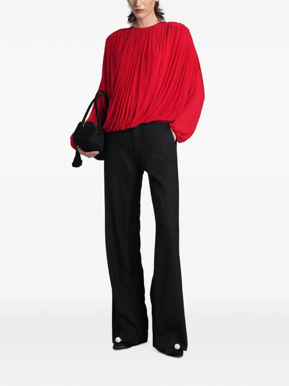 Magda Butrym Blouse met ruches Rood