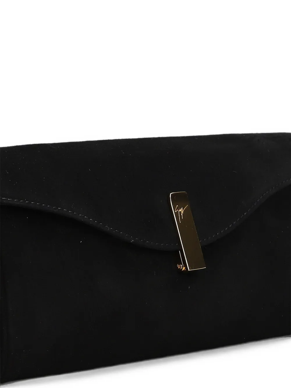 Giuseppe Zanotti Clutch met logoplakkaat en ketting Zwart