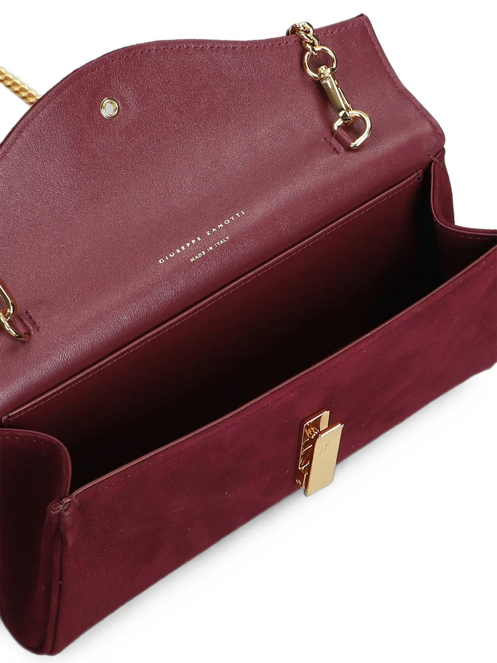Giuseppe Zanotti Clutch met logoplakkaat en ketting Rood