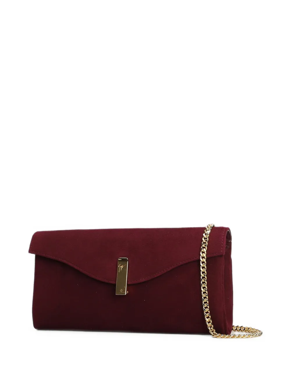 Giuseppe Zanotti Clutch met logoplakkaat en ketting Rood