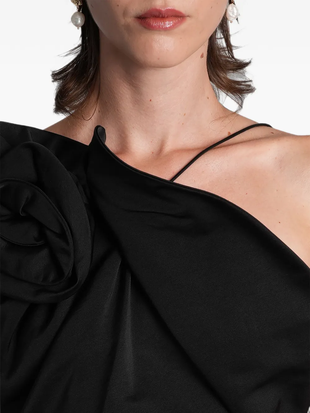 Magda Butrym Midi-jurk met rozet-detail en ruches Zwart