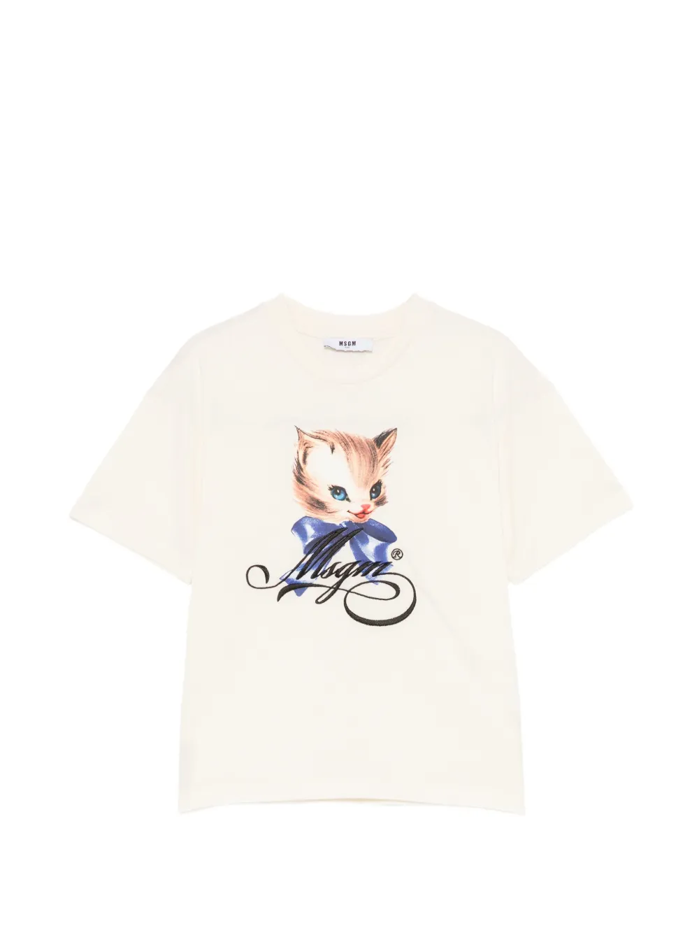 MSGM Kids cat-print T-shirt - Nude