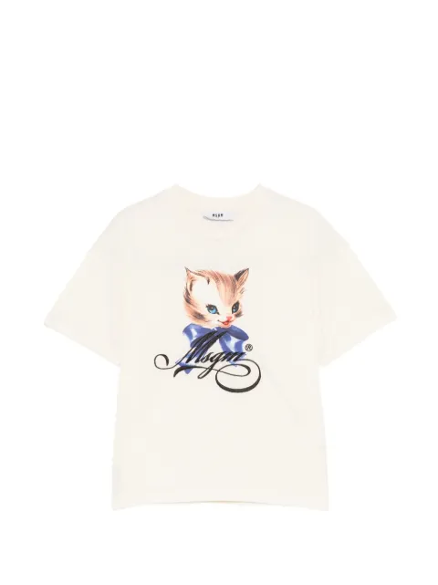 MSGM Kids cat-print T-shirt