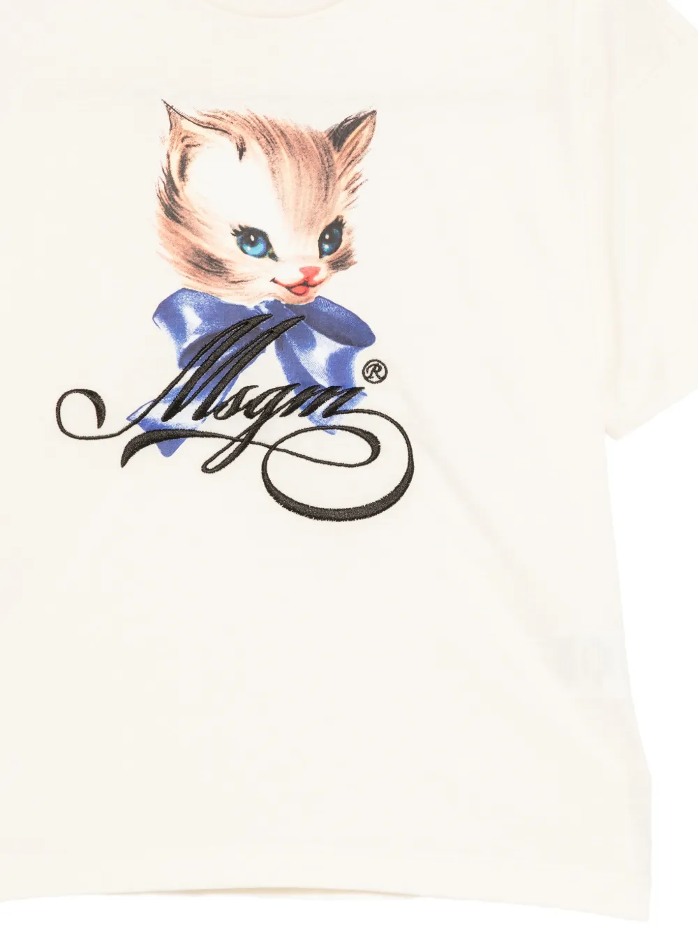 MSGM Kids cat-print T-shirt Beige