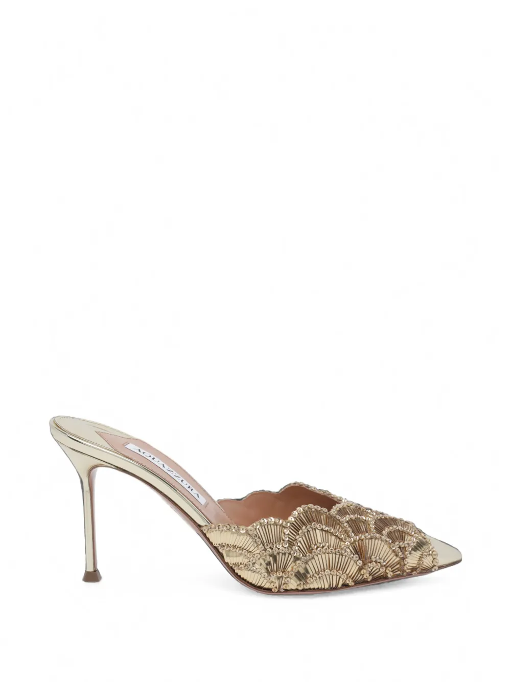 Aquazzura Ce Soir sequin-embellished sandals Goud