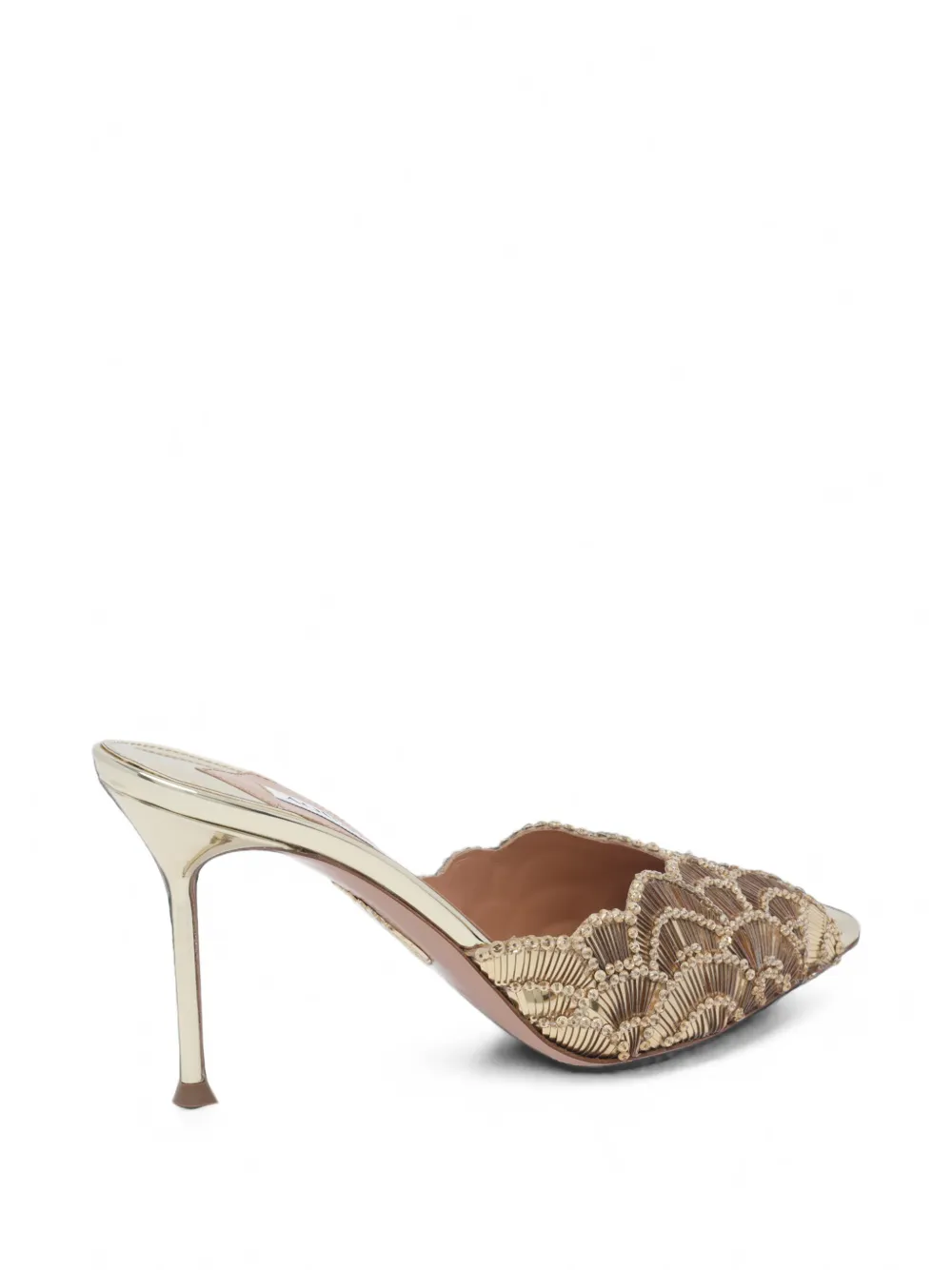 Aquazzura Ce Soir sequin-embellished sandals Goud