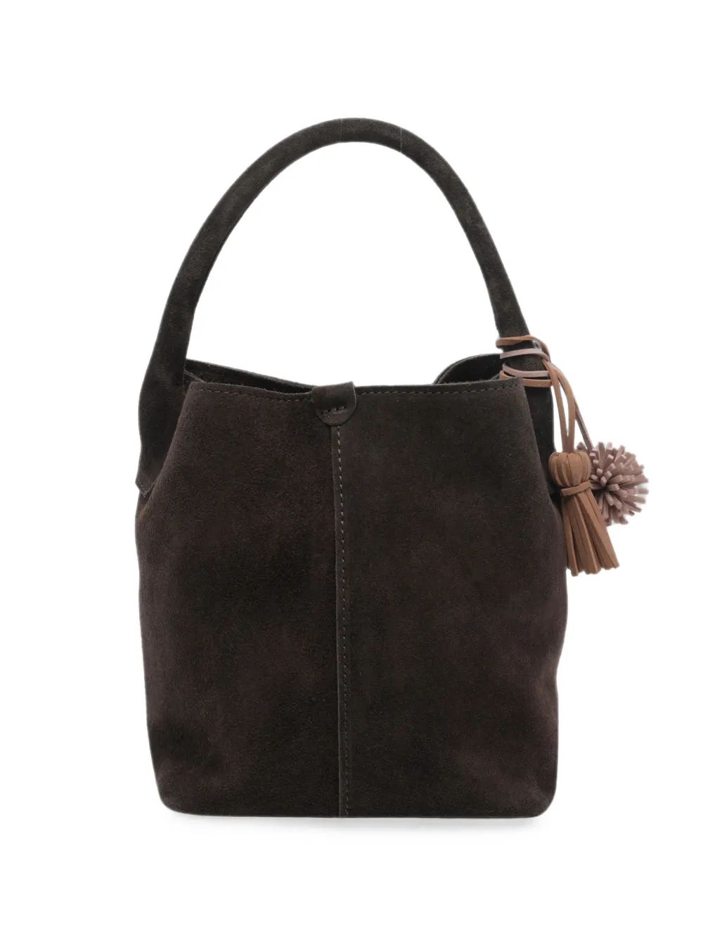 D.A.T.E. Paniere tassel-detail suede bucket bag - Marrone
