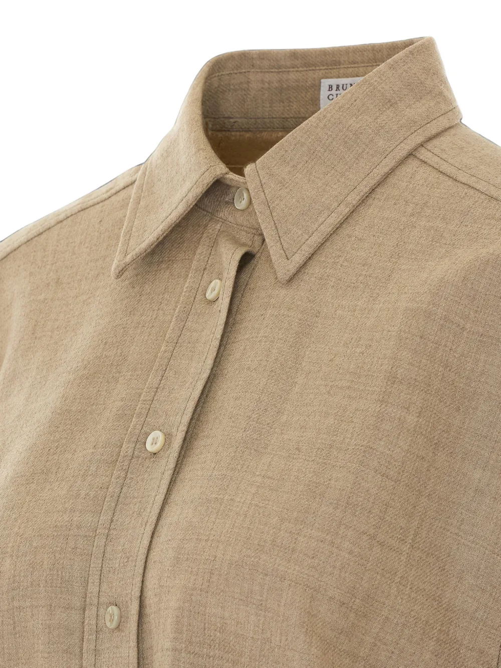 Brunello Cucinelli Wollen blouse met knopen Beige